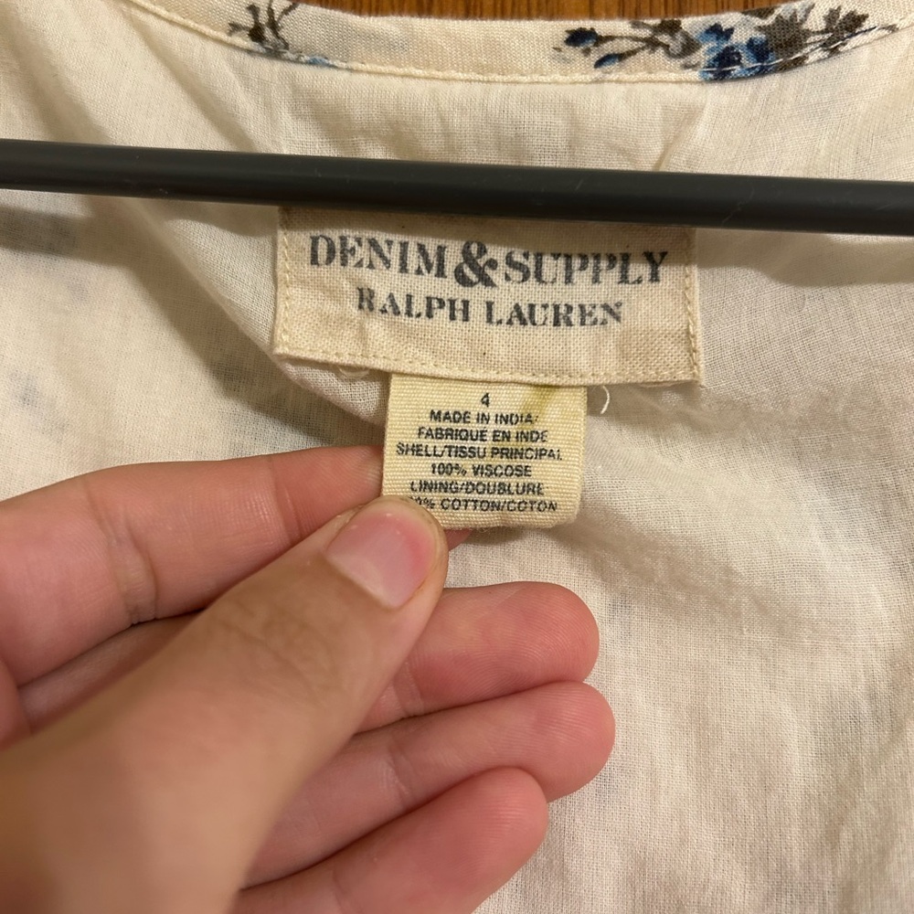 Floral Cream Dress-Vintage Ralph Lauren - Picture 3 of 6